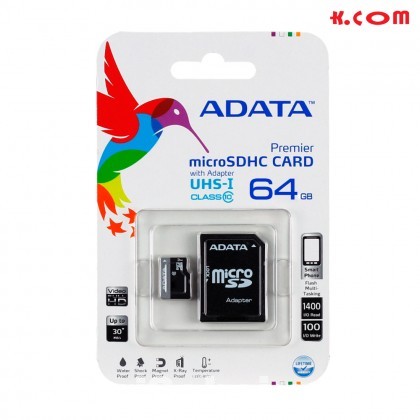 Adata Geunine 64GB Micro SD Class-10 Memory Card Adapter